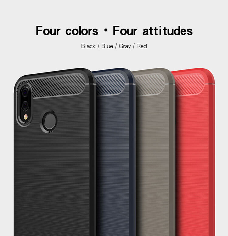 Mofi etui plastikowe z teksturą szlifowaną do Huawei P20 Lite - czarne