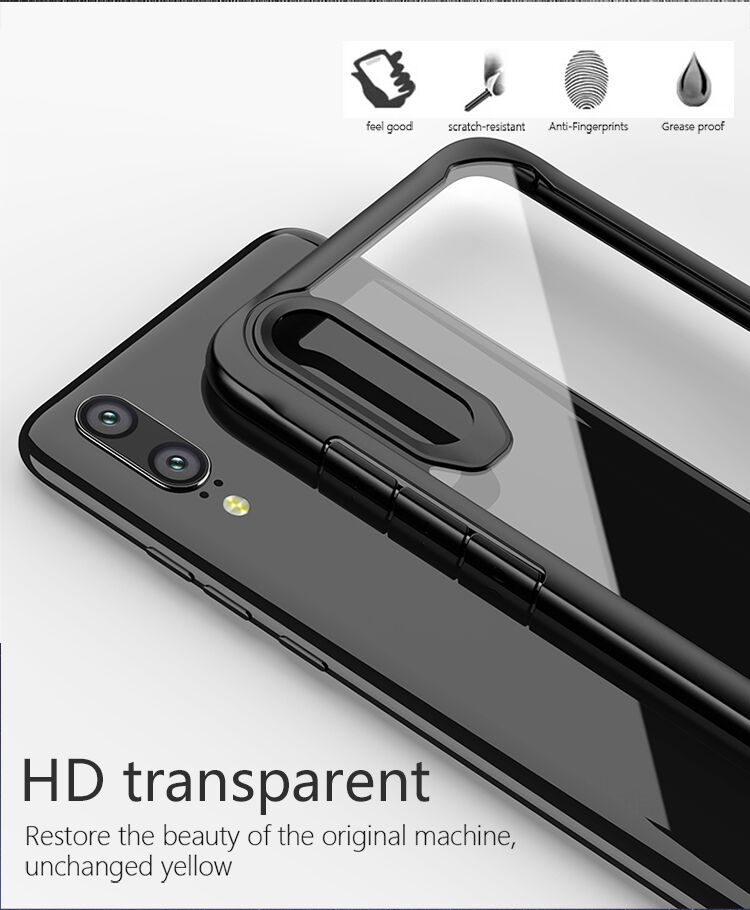 Ipaky etui przezroczyste z ramką do Huawei P20 Lite - czerwone