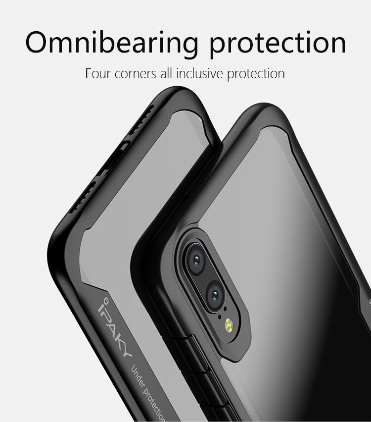 Ipaky etui przezroczyste z ramką do Huawei P20 Lite - czerwone