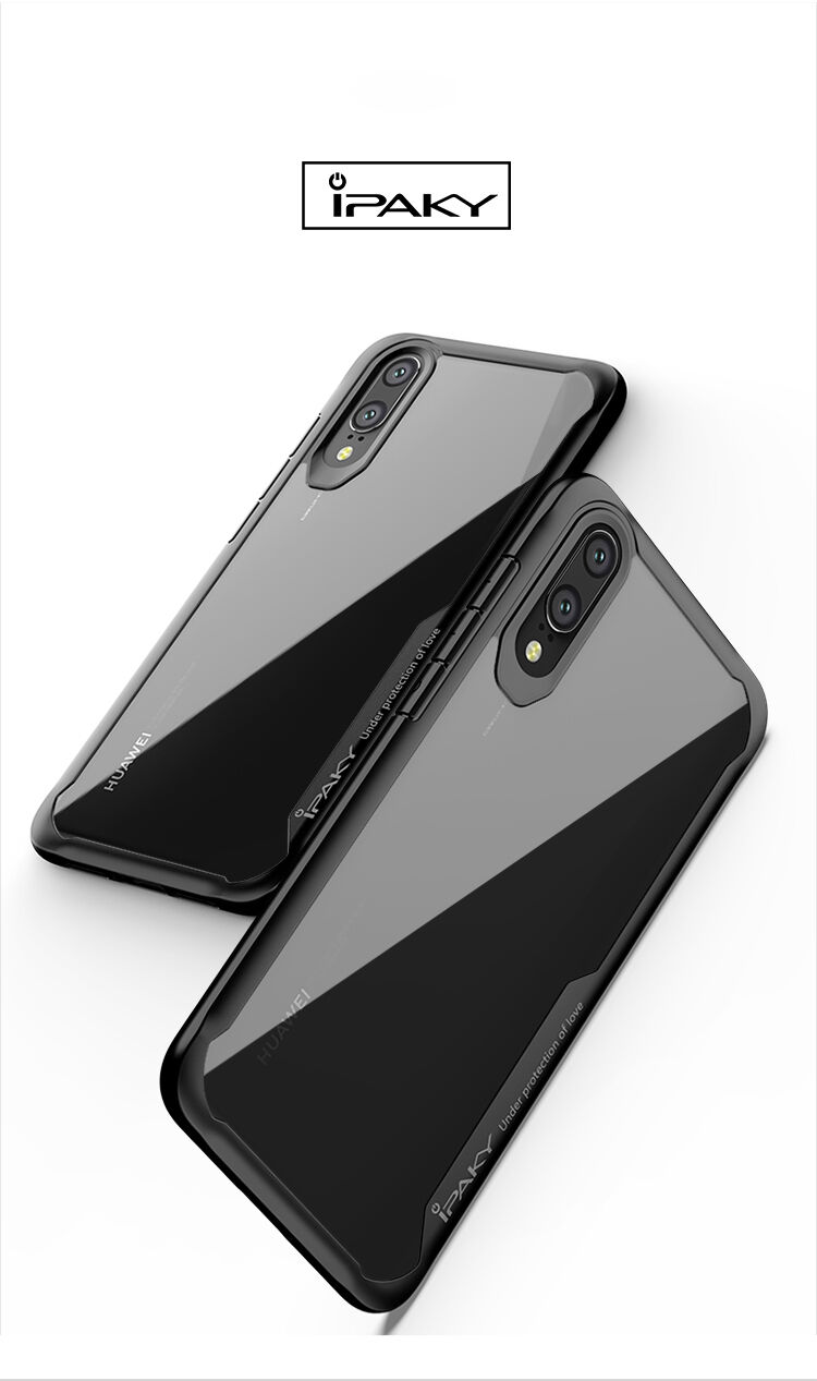 Ipaky etui przezroczyste z ramką do Huawei P20 Lite - czarne