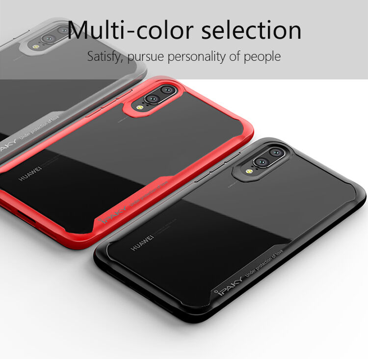 Ipaky etui przezroczyste z ramką do Huawei P20 Lite - czarne