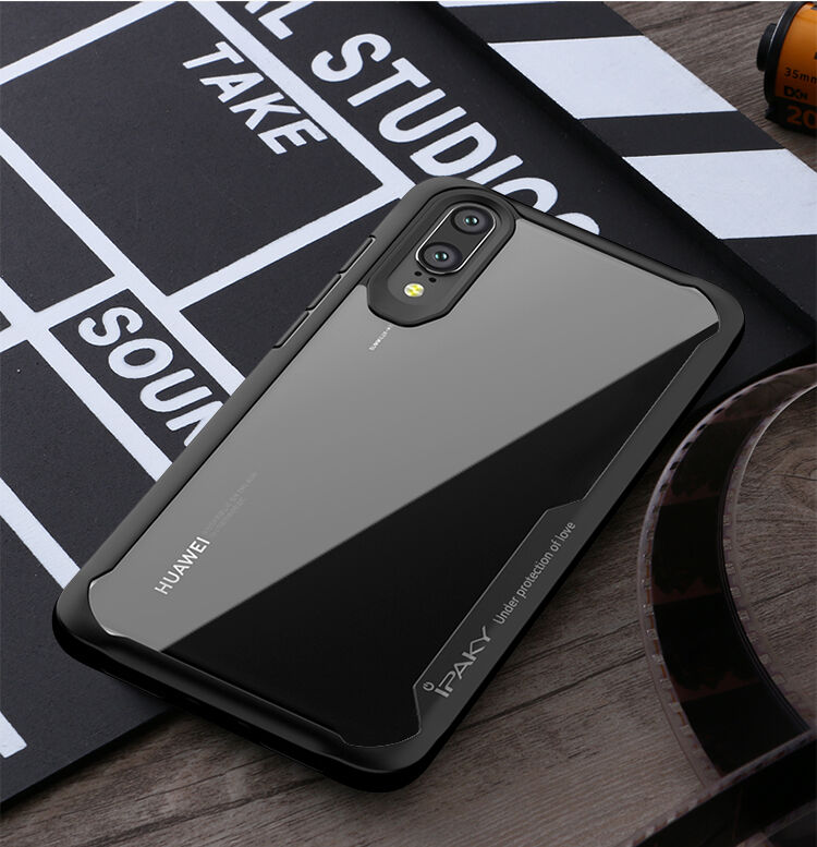 Ipaky etui przezroczyste z ramką do Huawei P20 Lite - czarne