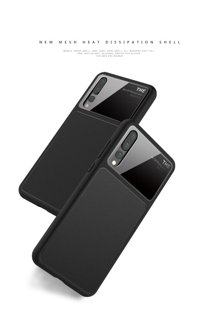 Lenuo etui z plastiku i szkła hartowanego do Huawei P20 Pro - czarne