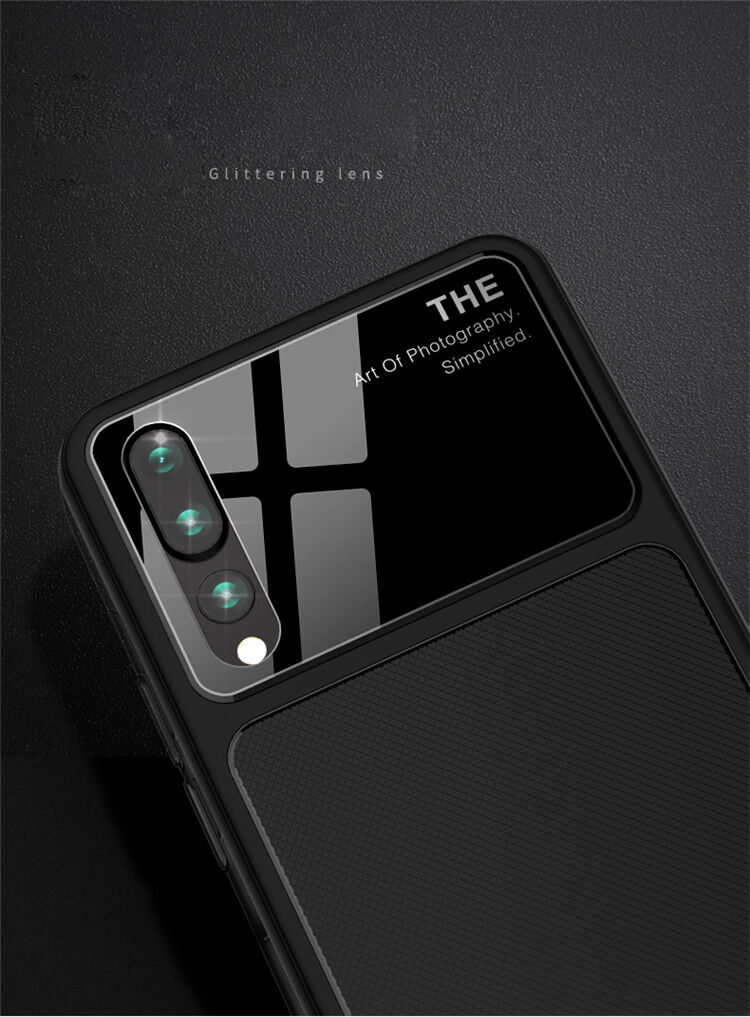 Lenuo etui z plastiku i szkła hartowanego do Huawei P20 Pro - czarne