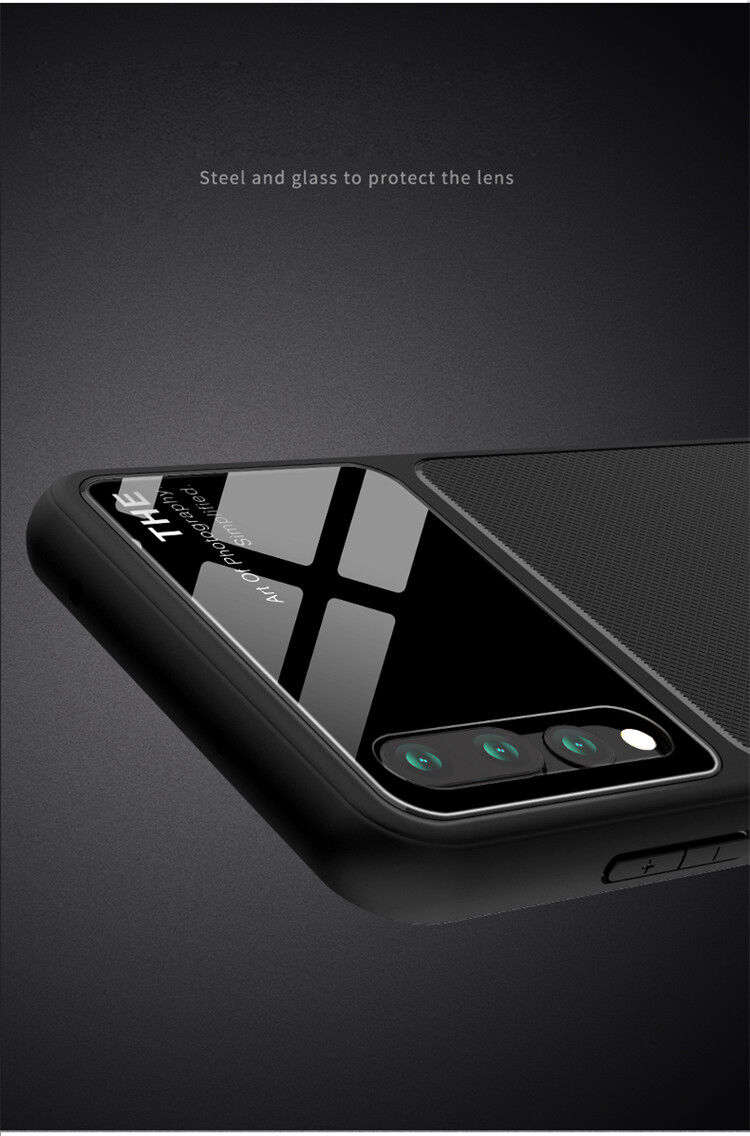 Lenuo etui z plastiku i szkła hartowanego do Huawei P20 Pro - czarne