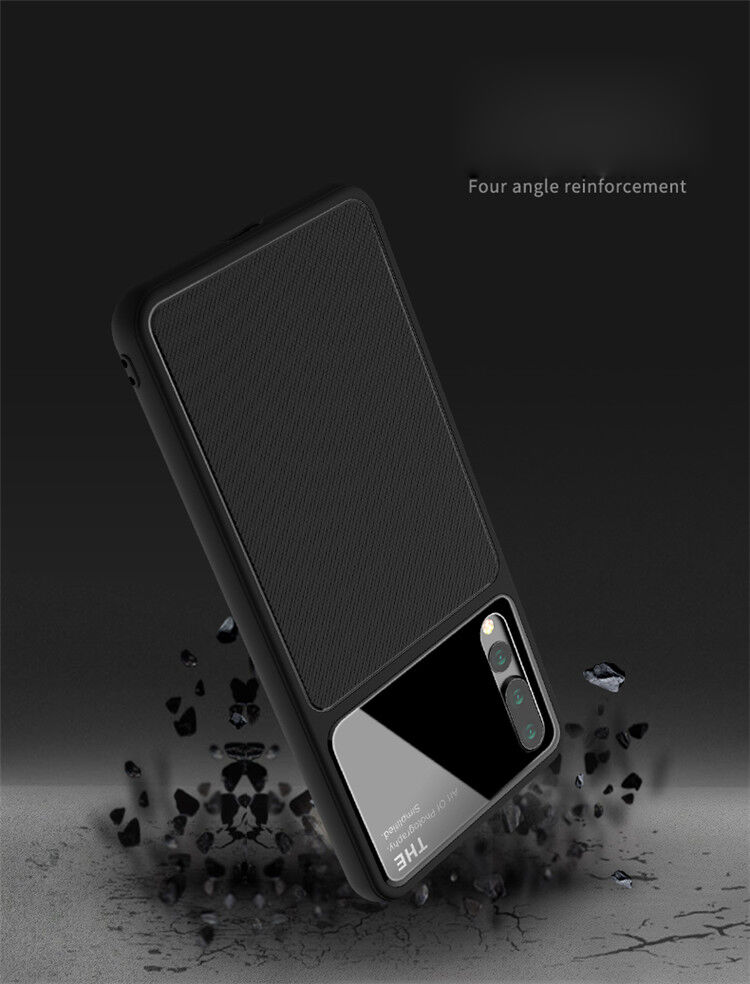 Lenuo etui z plastiku i szkła hartowanego do Huawei P20 Pro - czarne