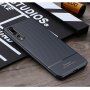 Ipaky etui plastikowe z teksturą karbonową do Huawei P20 Pro - ciemnoniebieskie