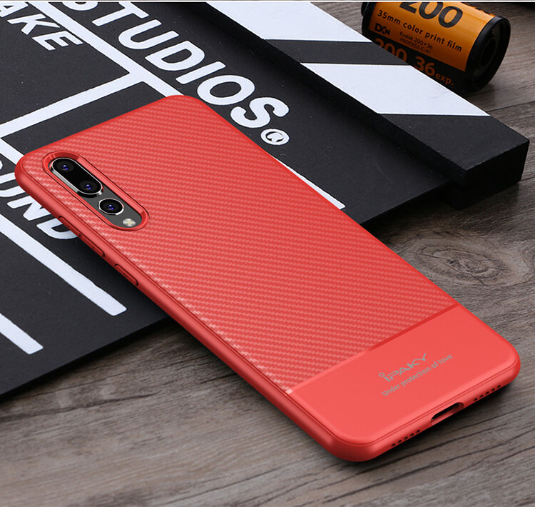 Ipaky etui plastikowe z teksturą karbonową do Huawei P20 Pro - ciemnoniebieskie Ipaky etui plastikowe z teksturą karbonową do Huawei P20 Pro - ciemnoniebieskie