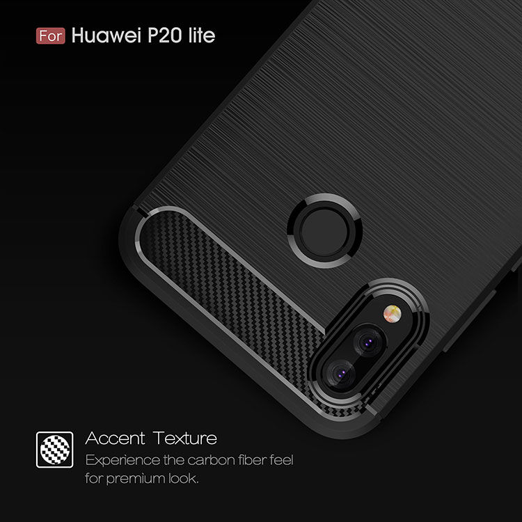 Etui plastikowe z teksturą szlifowaną do Huawei P20 Lite - czerwone