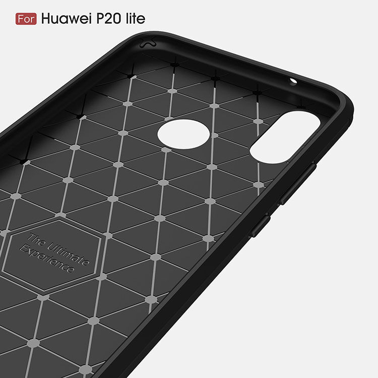 Etui plastikowe z teksturą szlifowaną do Huawei P20 Lite - czerwone
