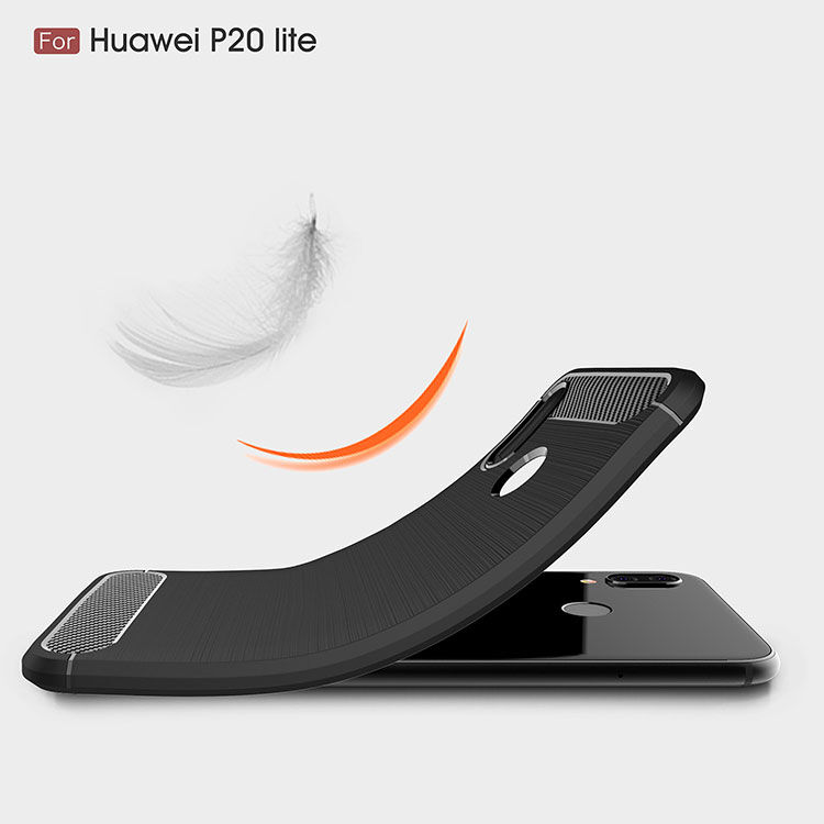 Etui plastikowe z teksturą szlifowaną do Huawei P20 Lite - czarne