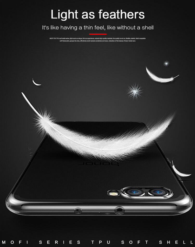 Mofi Yin cienkie etui plastikowe do Honor View 10 - przezroczyste