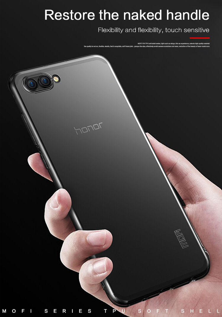 Mofi Yin cienkie etui przezroczyste plastikowe do Honor View 10 - szare
