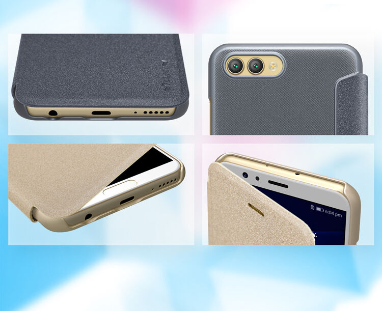 Nillkin Sparkle pokrowiec flip do Honor View 10 - złoty