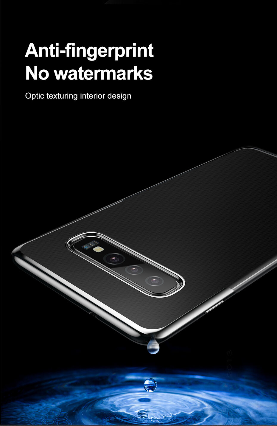 Baseus Etui plastikowe przezroczyste z ramką do Samsung Galaxy S10 Plus - niebieskie