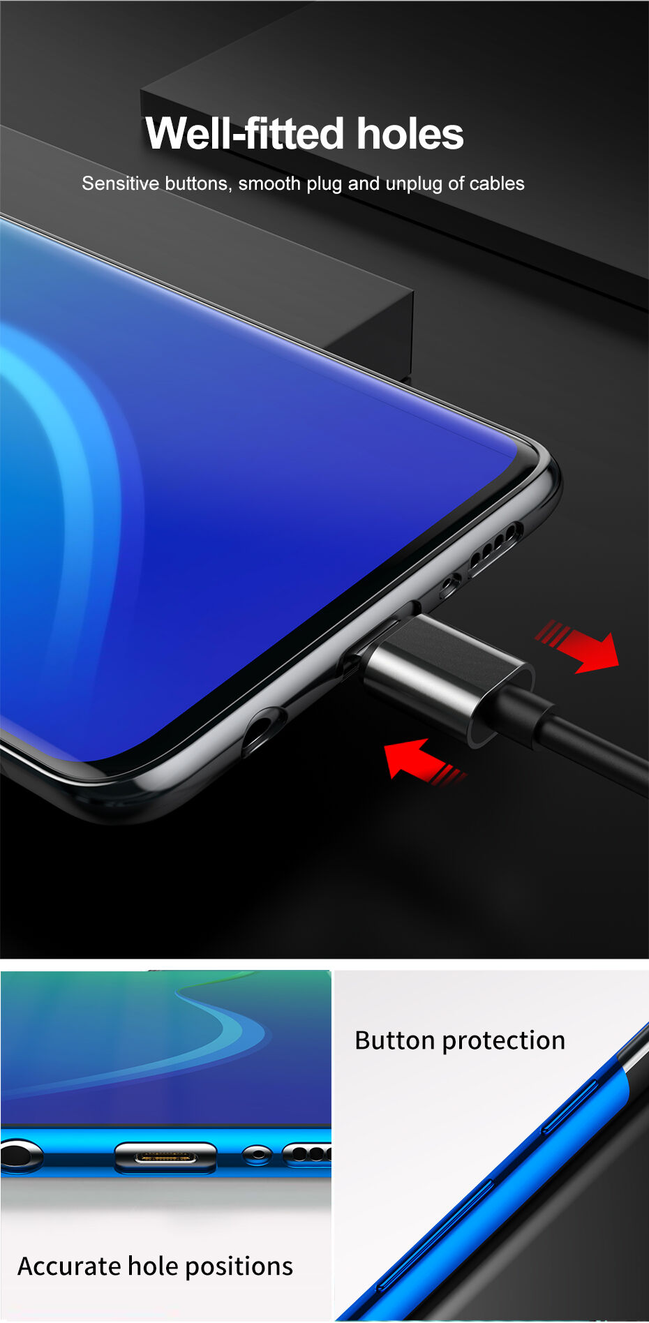 Baseus Etui plastikowe przezroczyste z ramką do Samsung Galaxy S10 Plus - niebieskie