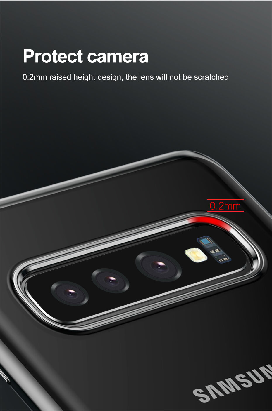 Baseus Etui plastikowe przezroczyste z ramką do Samsung Galaxy S10 Plus - czarne