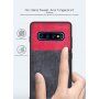 Etui ochronne skórzane z teksturą dżinsową do Samsung Galaxy S10 Plus - ciemnoniebieskie