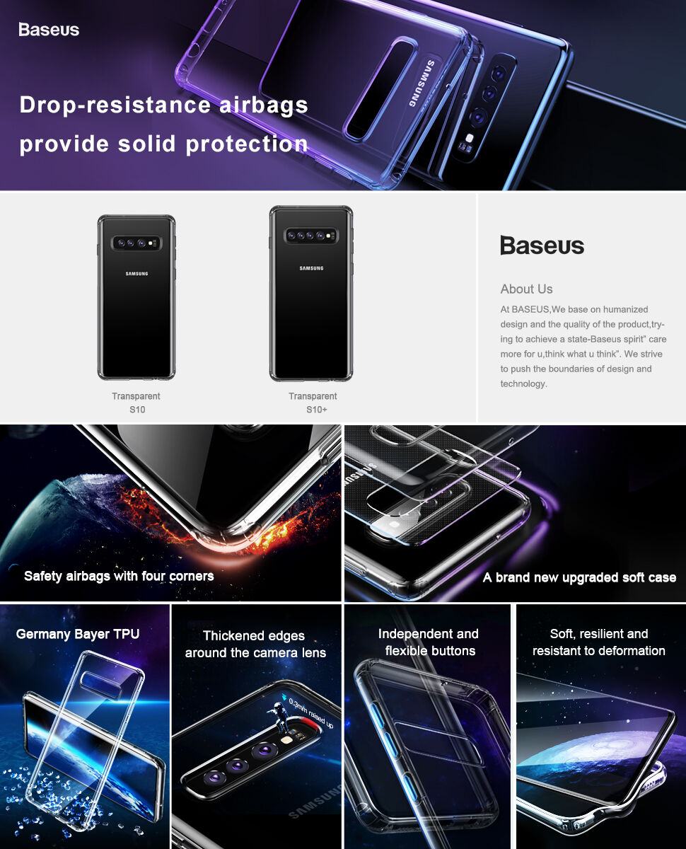 Baseus Etui ochronne plastikowe do Samsung Galaxy S10 - przezroczyste