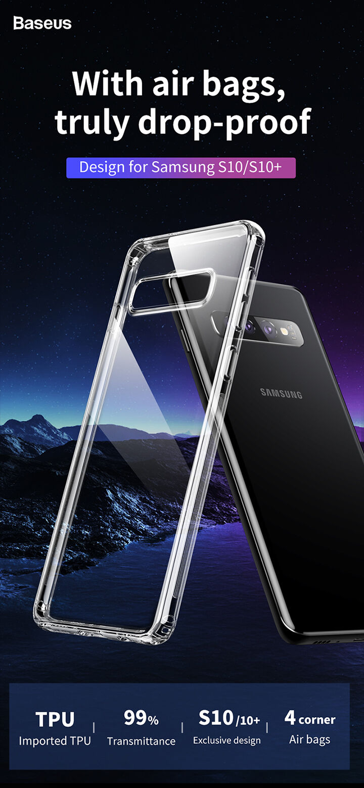 Baseus Etui ochronne plastikowe do Samsung Galaxy S10 - przezroczyste