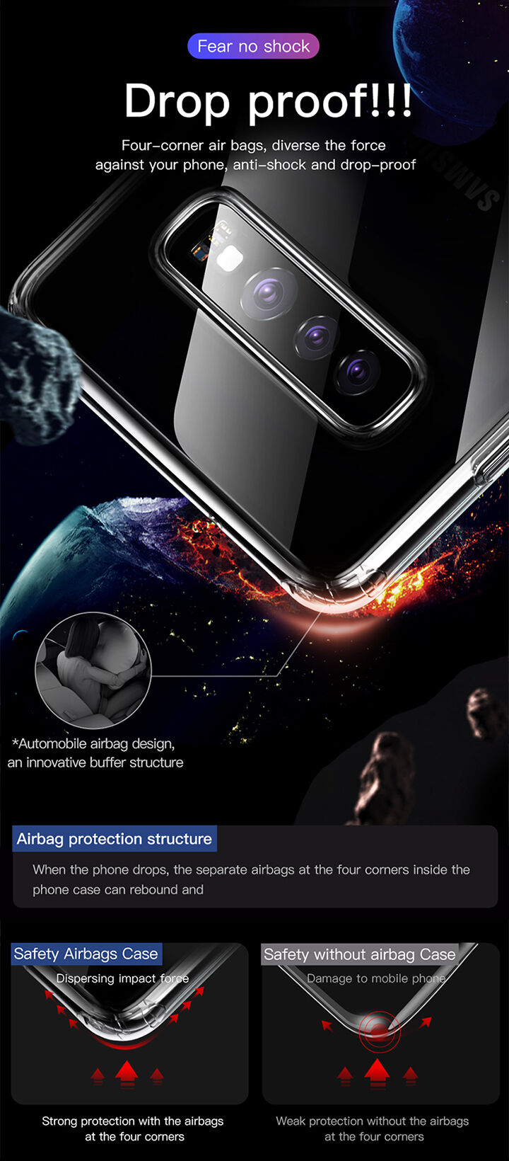 Baseus Etui ochronne plastikowe do Samsung Galaxy S10 - przezroczyste