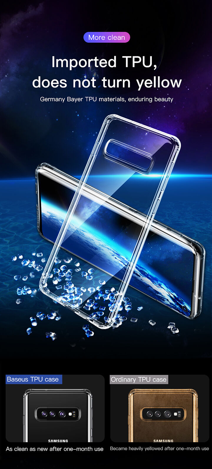 Baseus Etui ochronne plastikowe do Samsung Galaxy S10 - przezroczyste