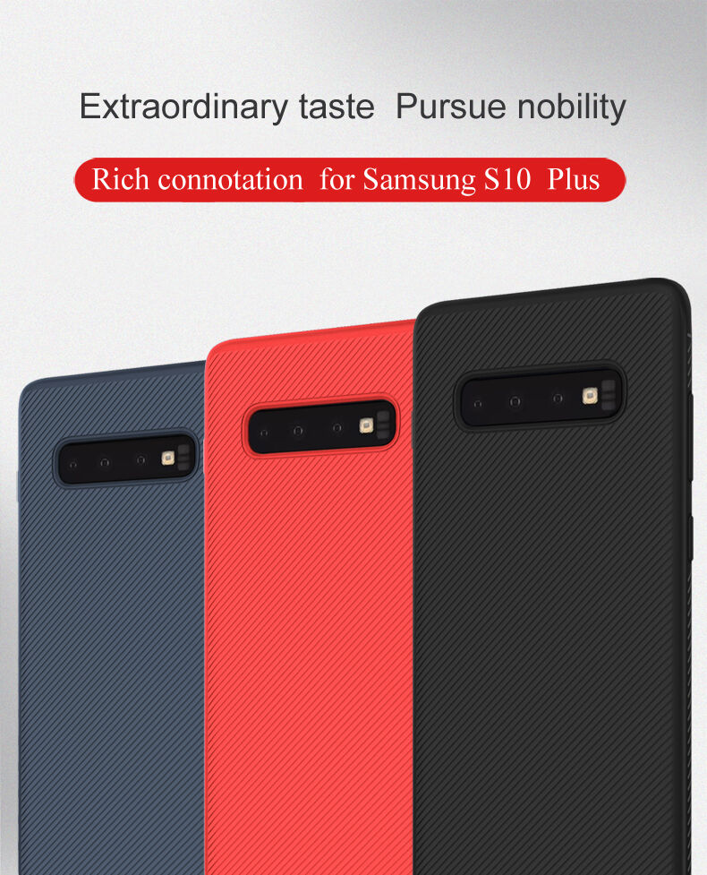 Lenuo etui plastikowe z teksturą tkaniny do Samsung Galaxy S10 Plus - czarne