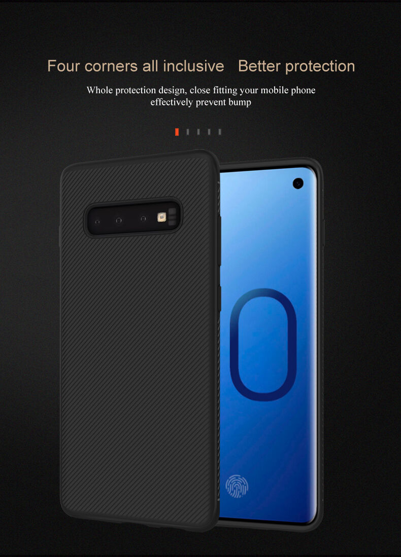 Lenuo etui plastikowe z teksturą tkaniny do Samsung Galaxy S10 Plus - czarne