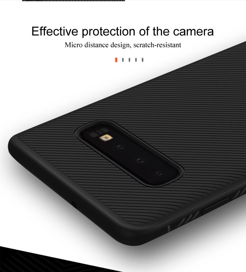 Lenuo etui plastikowe z teksturą tkaniny do Samsung Galaxy S10 Plus - czarne