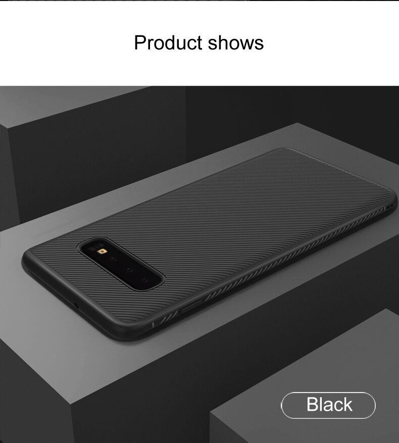 Lenuo etui plastikowe z teksturą tkaniny do Samsung Galaxy S10 Plus - czarne