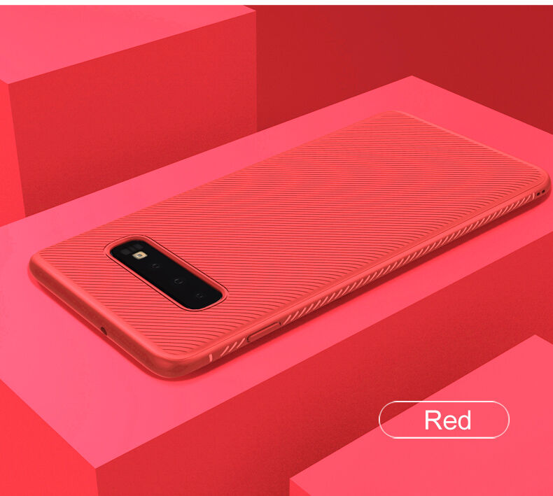 Lenuo etui plastikowe z teksturą tkaniny do Samsung Galaxy S10 Plus - czarne Lenuo etui plastikowe z teksturą tkaniny do Samsung Galaxy S10 Plus - czarne