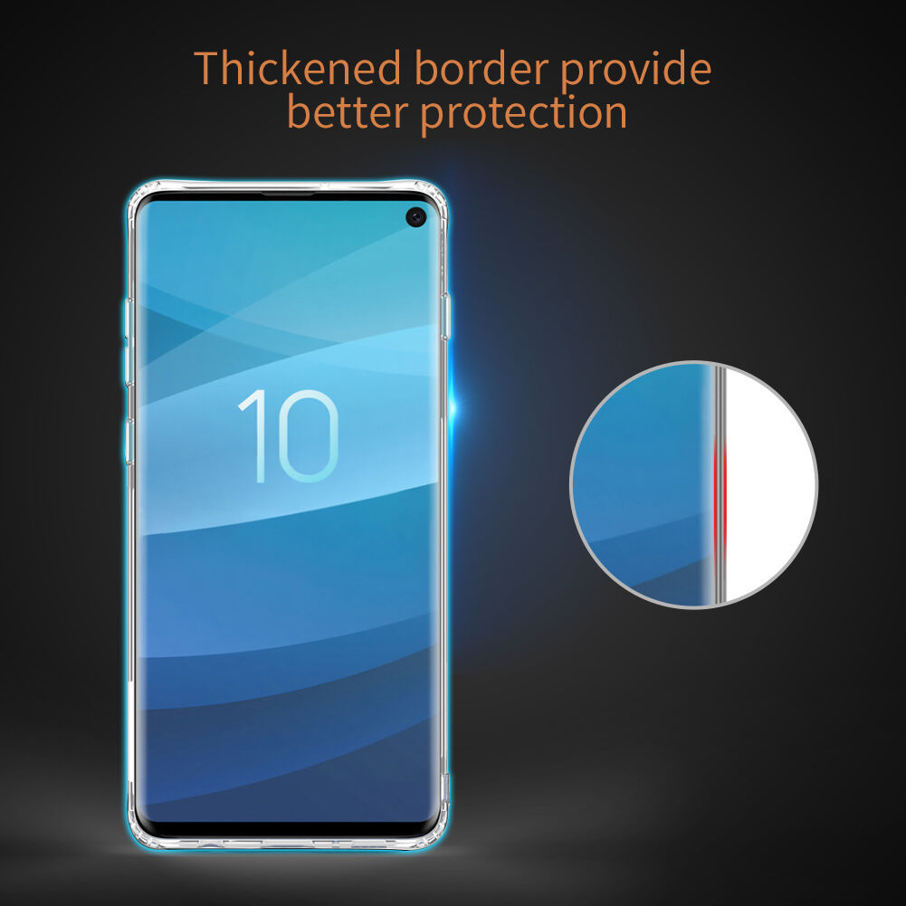 Nillkin etui przezroczyste z miękkiego plastiku do Samsung Galaxy S10 - złote