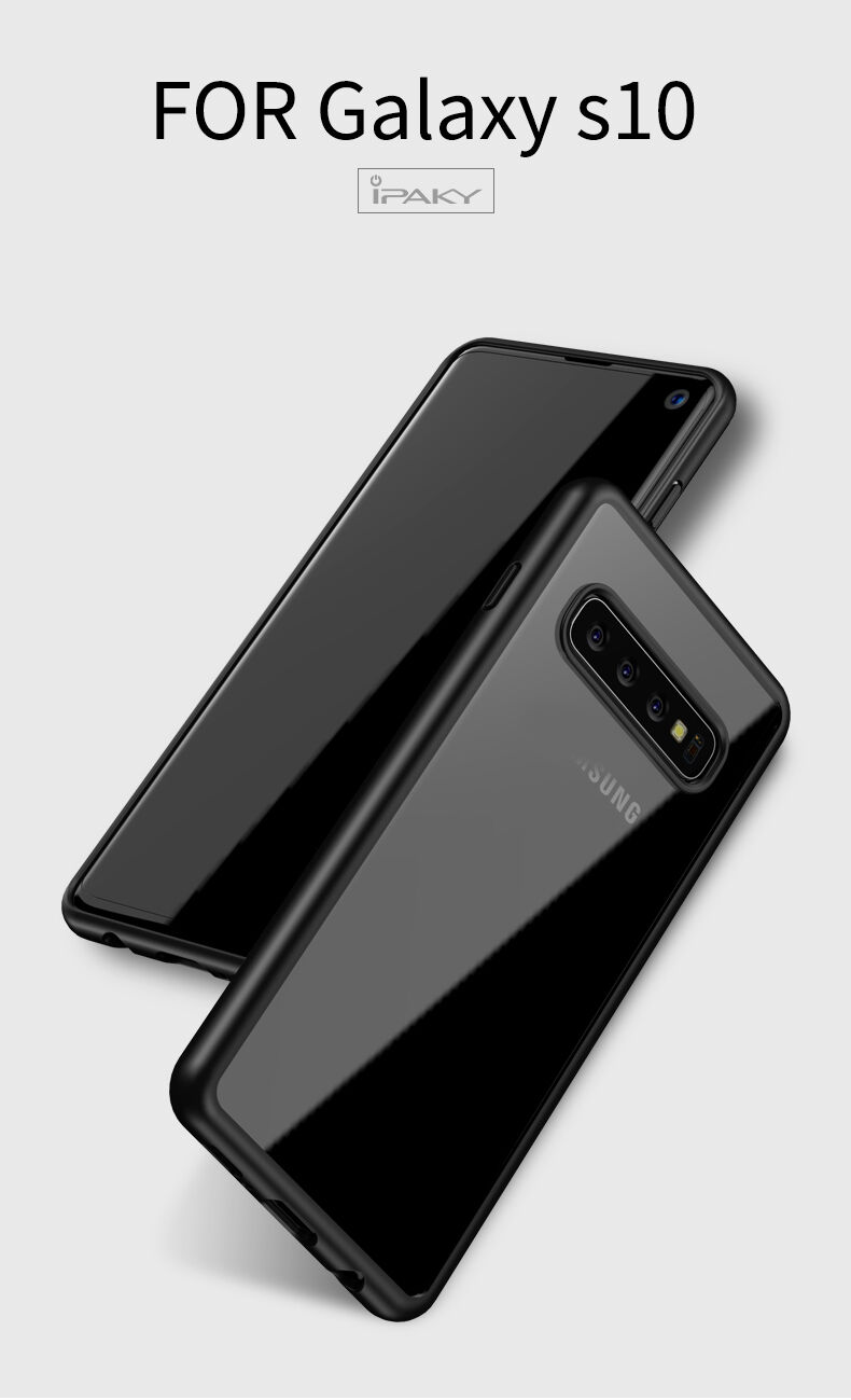 Ipaky etui plastikowe przezroczyste do Samsung Galaxy S10 - czarne