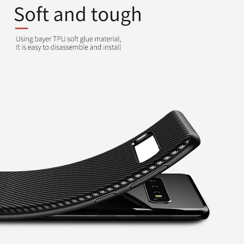 Ipaky etui z teksturą włókien karbonowych do Samsung Galaxy S10 - szare