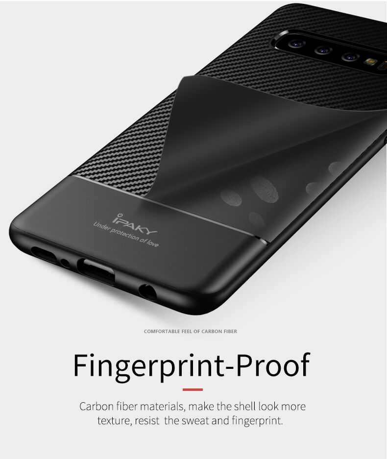 Ipaky etui z teksturą włókien karbonowych do Samsung Galaxy S10 - czarne