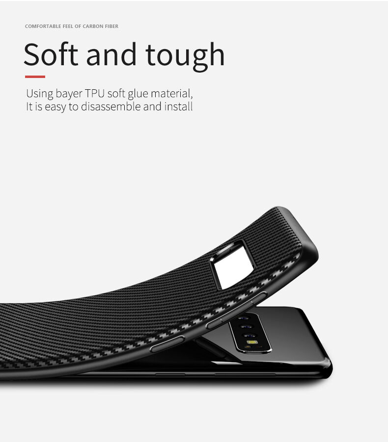 Ipaky etui z teksturą włókien karbonowych do Samsung Galaxy S10 - czarne