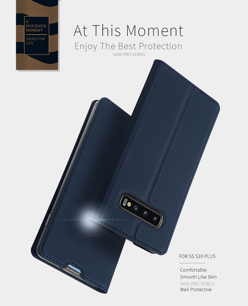 Dux Ducis Skin Pro pokrowiec flip do Samsung Galaxy S10 Plus - złoty
