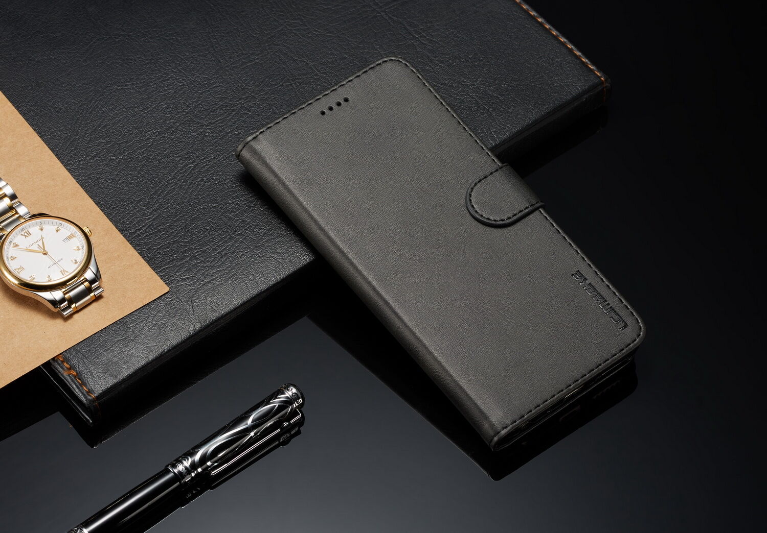 LC.imeeke pokrowiec portfelowy skórzany do Xiaomi Redmi Note 6 Pro - kawowy