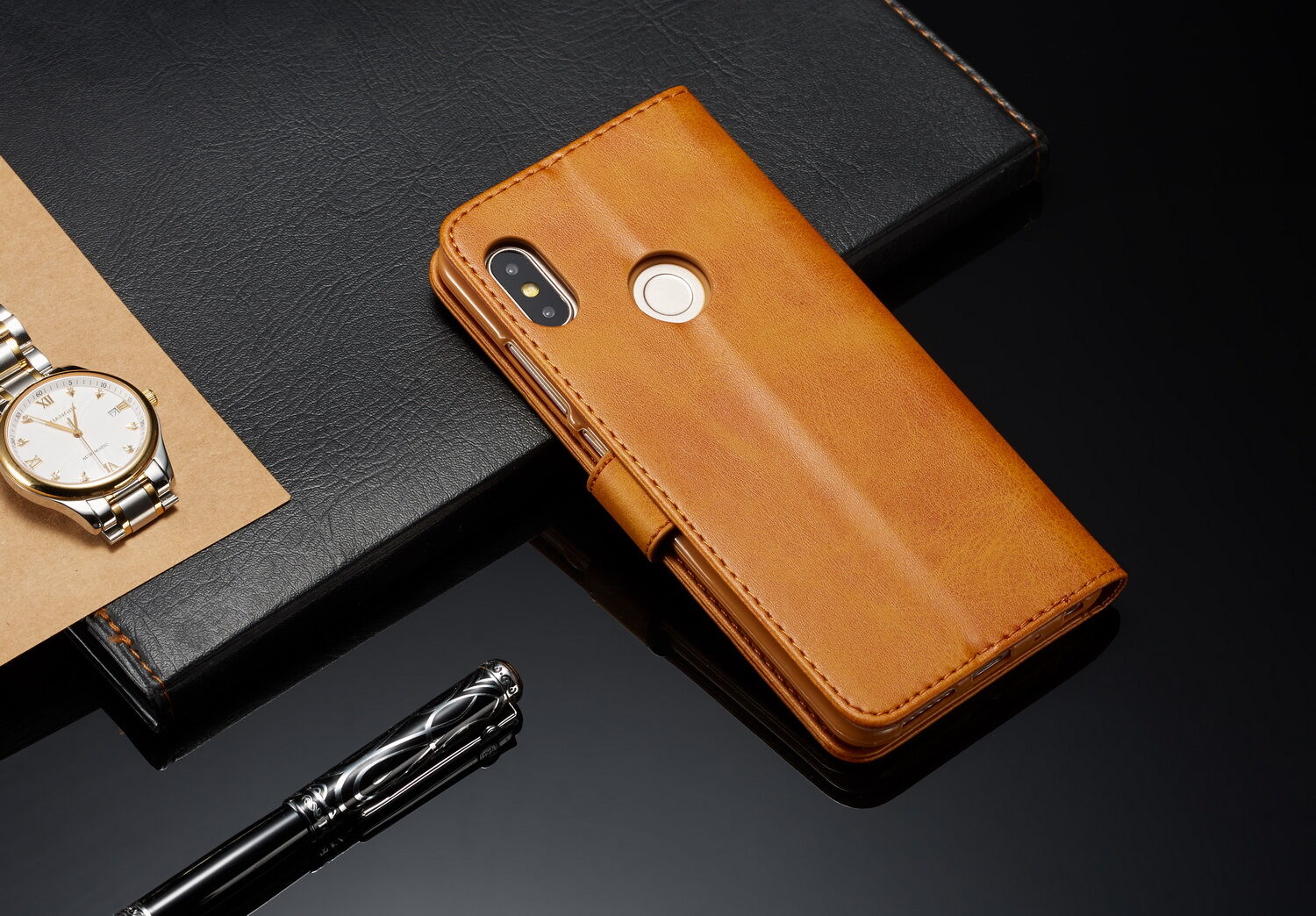 LC.imeeke pokrowiec portfelowy skórzany do Xiaomi Redmi Note 6 Pro - kawowy
