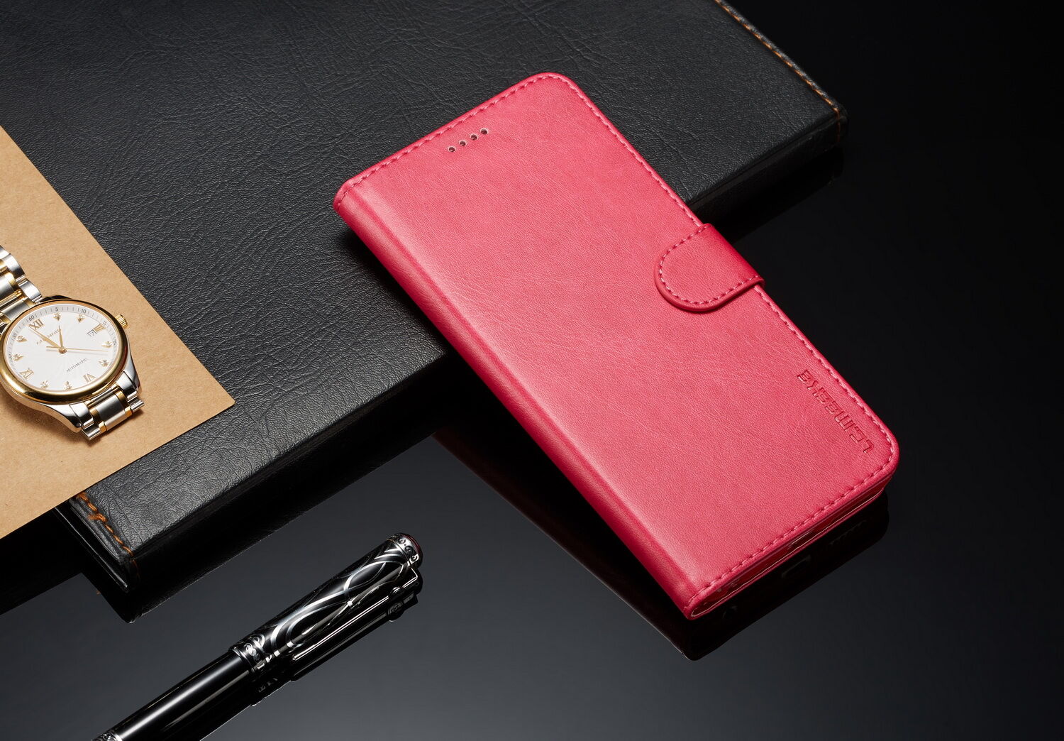 LC.imeeke pokrowiec portfelowy skórzany do Xiaomi Redmi Note 6 Pro - kawowy