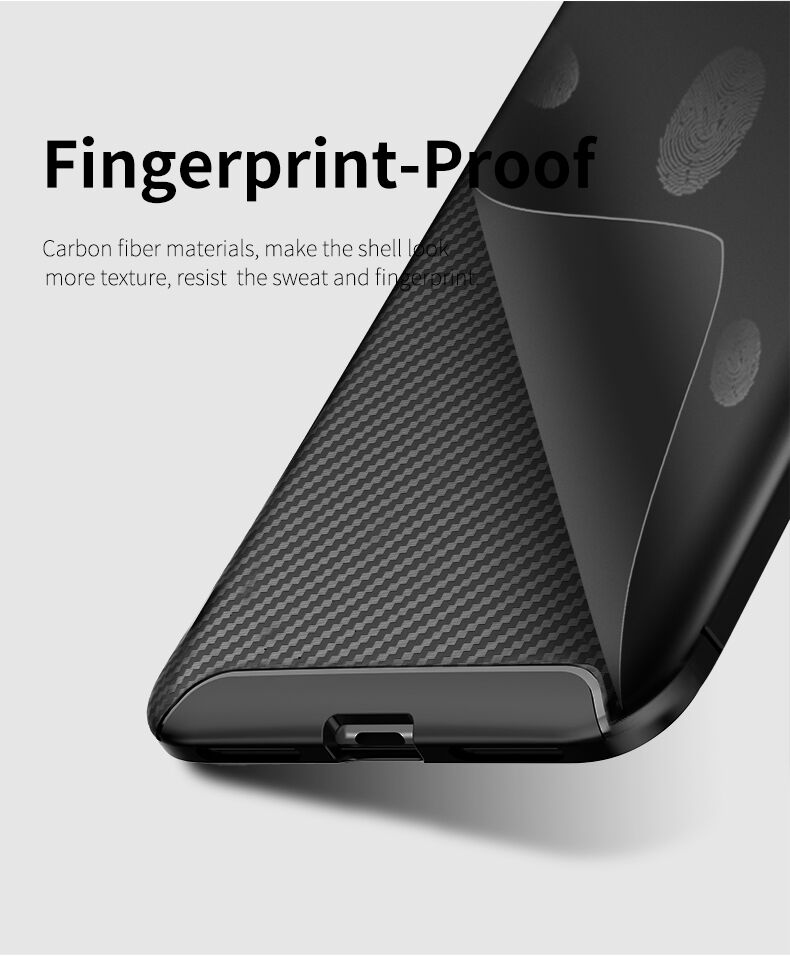 Ipaky miękkie etui ochronne z teksturą włókien karbonowych do Xiaomi Redmi Note 6 Pro - czarne