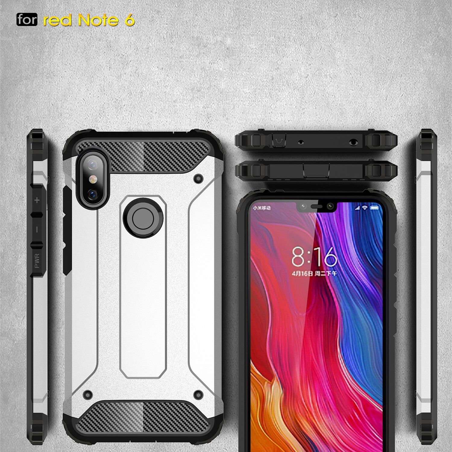 Super odporne etui Armor do Xiaomi Redmi Note 6 Pro - niebieskie