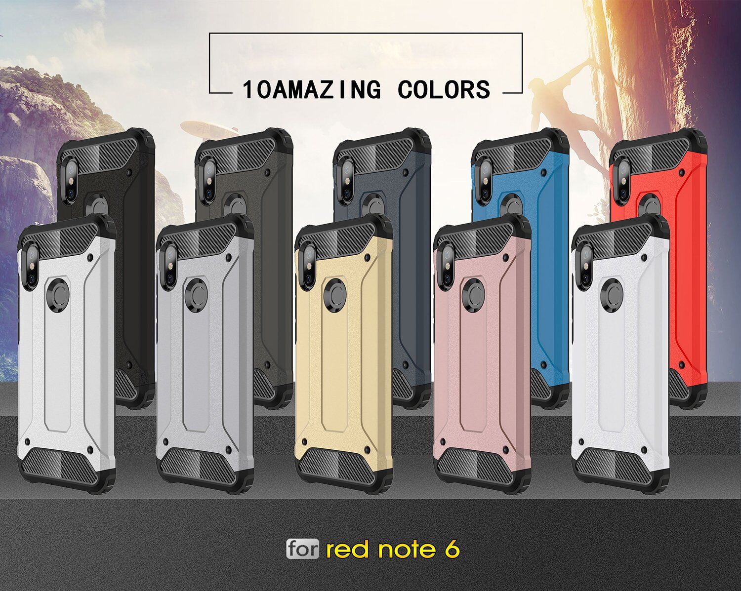 Super odporne etui Armor do Xiaomi Redmi Note 6 Pro - niebieskie