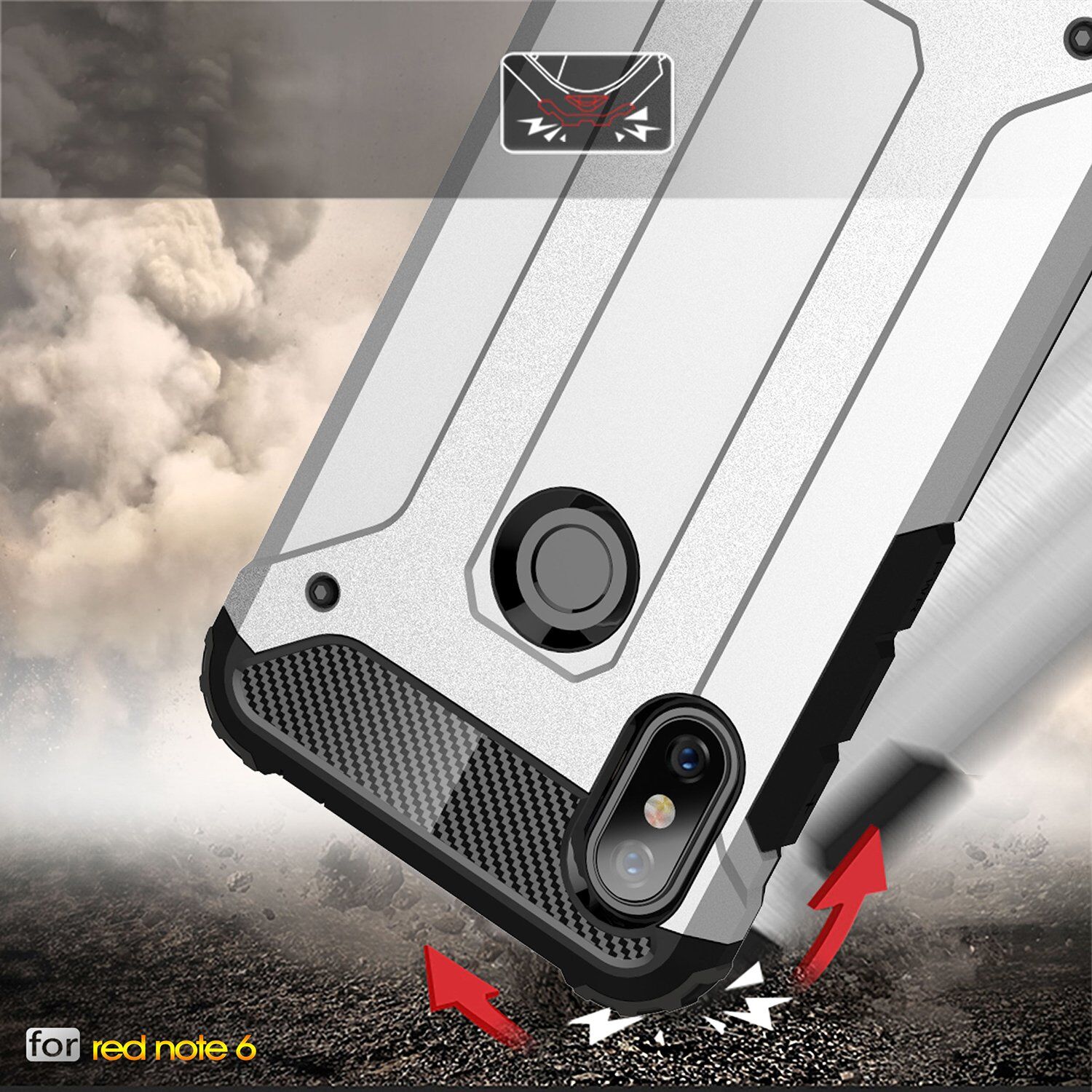 Super odporne etui Armor do Xiaomi Redmi Note 6 Pro - czerwone