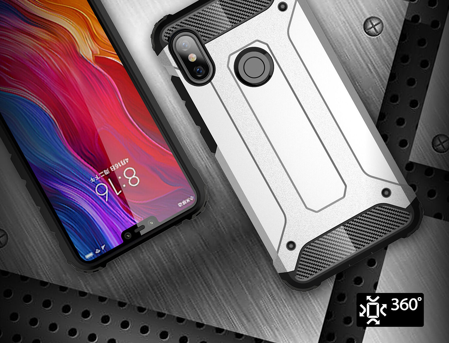 Super odporne etui Armor do Xiaomi Redmi Note 6 Pro - czerwone