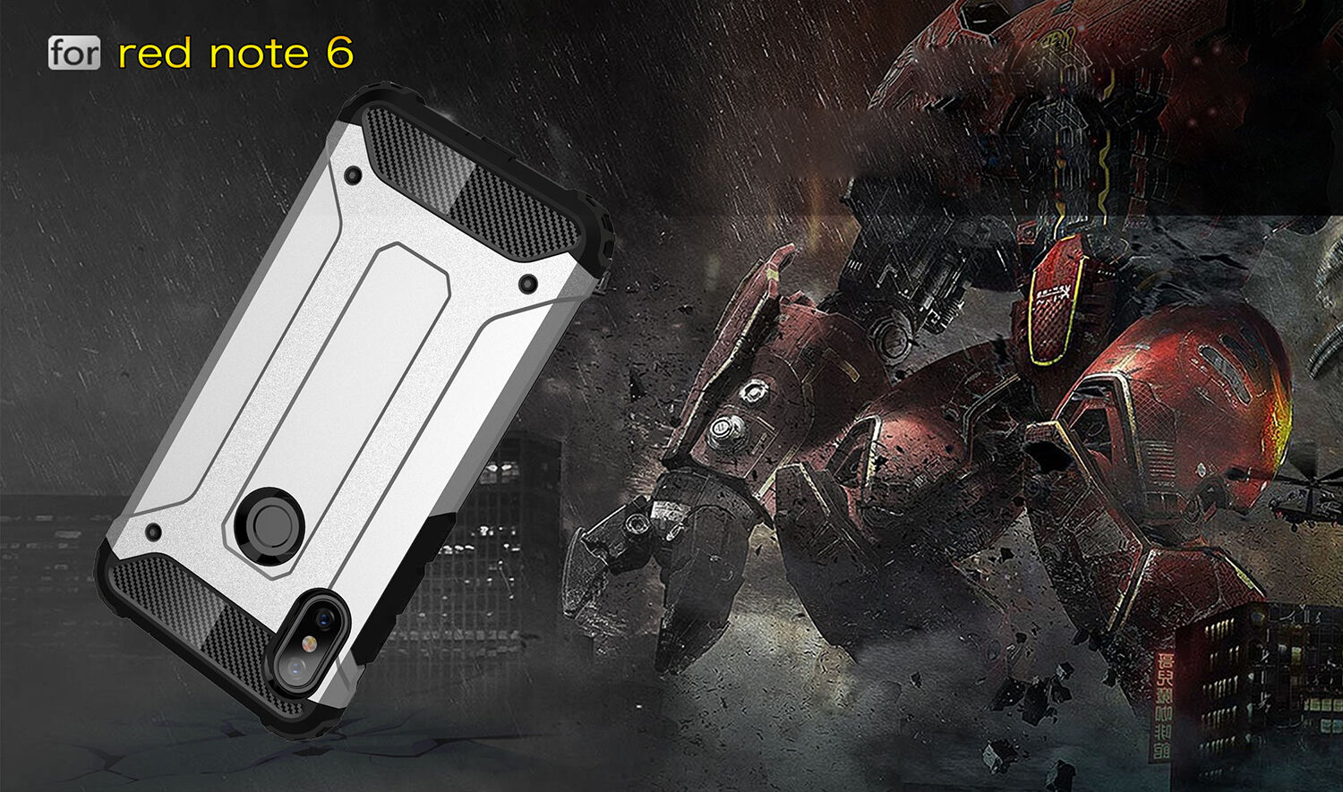 Super odporne etui Armor do Xiaomi Redmi Note 6 Pro - czerwone