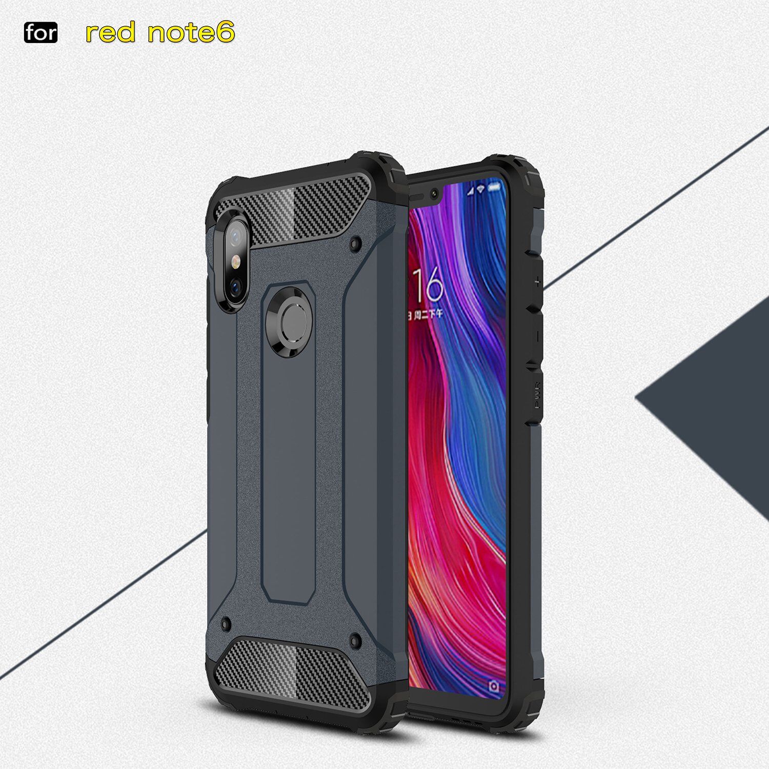 Super odporne etui Armor do Xiaomi Redmi Note 6 Pro - czerwone