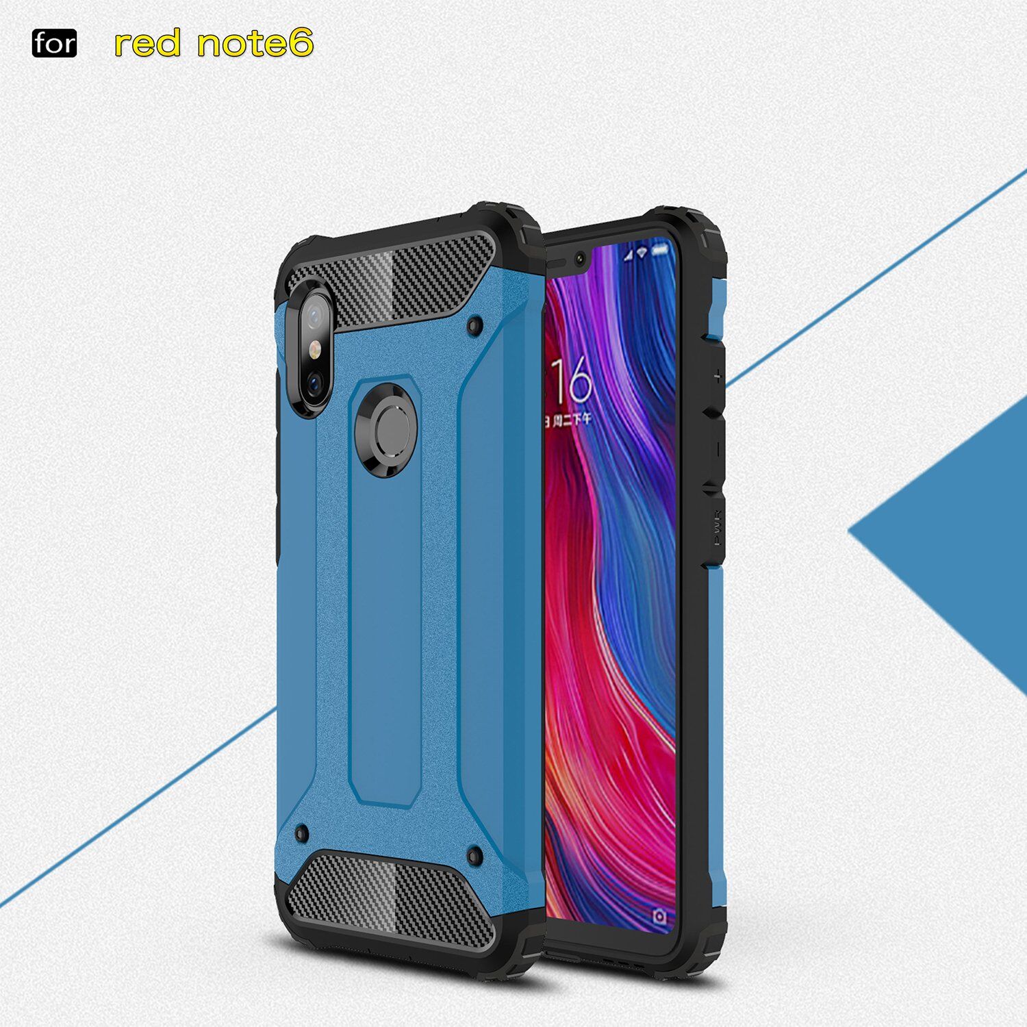Super odporne etui Armor do Xiaomi Redmi Note 6 Pro - czerwone