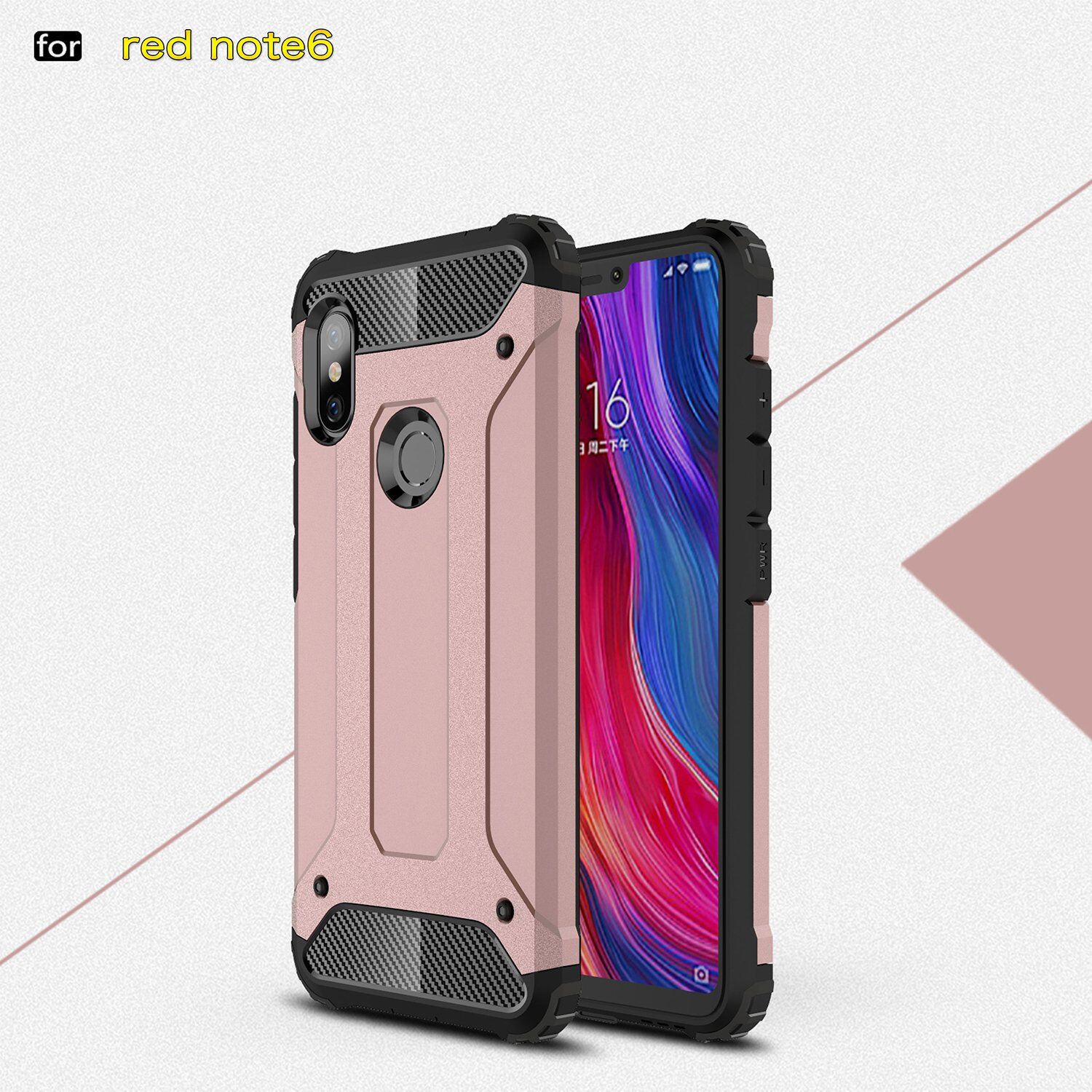 Super odporne etui Armor do Xiaomi Redmi Note 6 Pro - czerwone