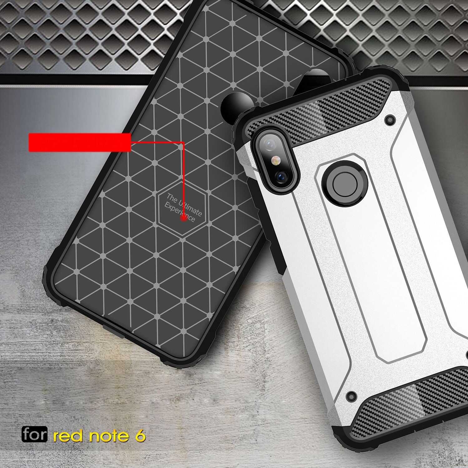 Super odporne etui Armor do Xiaomi Redmi Note 6 Pro - srebrne